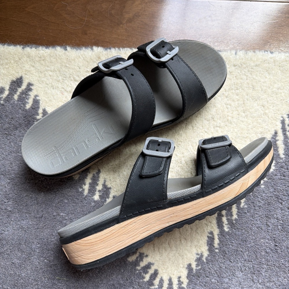 Dansko Kandi Sandals 41 Black Rubber Comfort Shoes Slip On Slides Retro 10.5-11